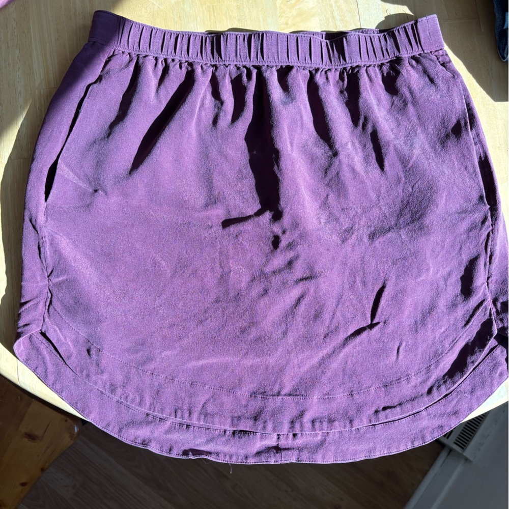 Madewell Red-Purple Gathered Mini Skirt Size Medium